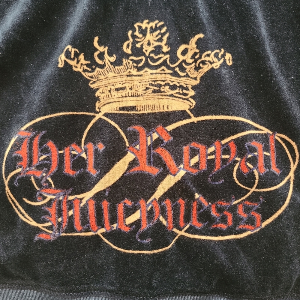 Juicy Couture Vintage Kids Y2K Velour Hoodie Her Royal Juicyness Navy NWT S - Picture 5 of 11